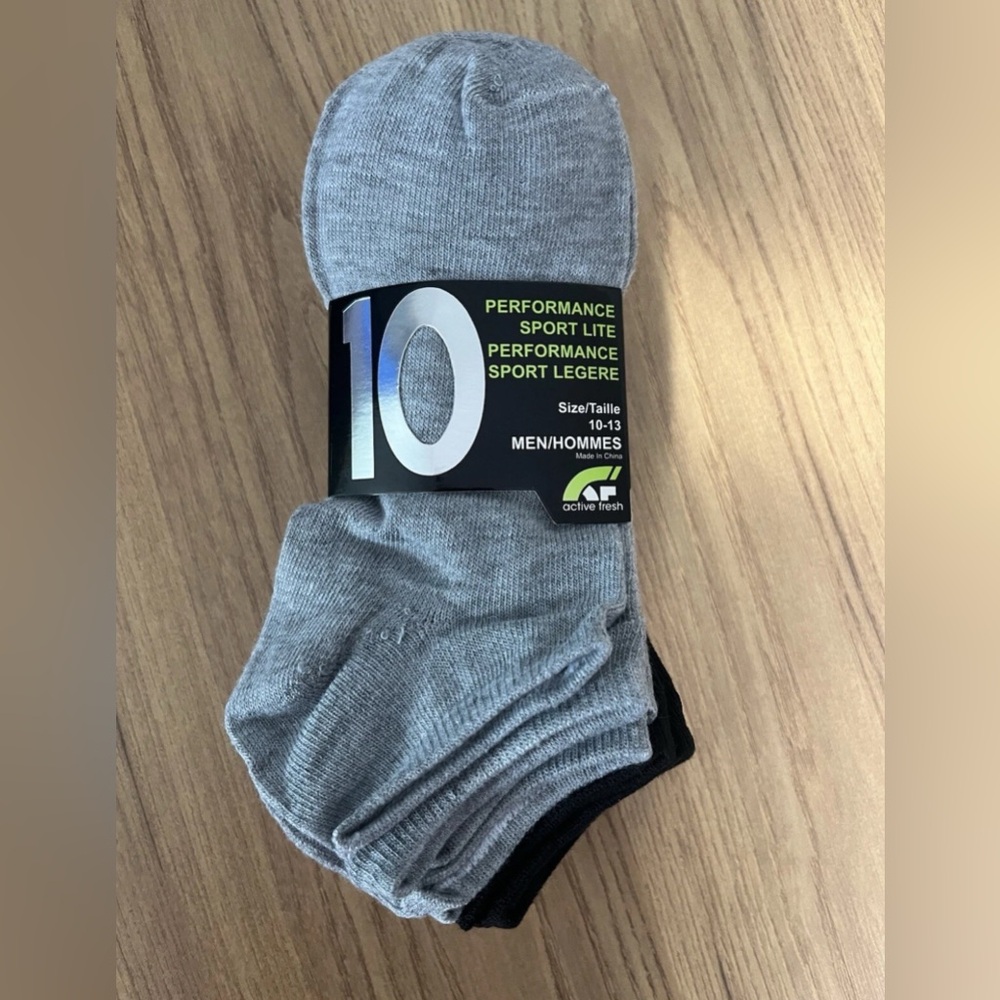 Bright Star Athletics Socks 10 PAIR SOCKS GRAY, BLACK WHITE FITS SIZE 10-13